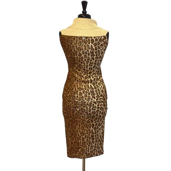 C0 Auth DOLCE & GABBANA Leopard Print Gold Lurex Top & Skirt Suit Set Size 28/42 - Picture 3 of 7